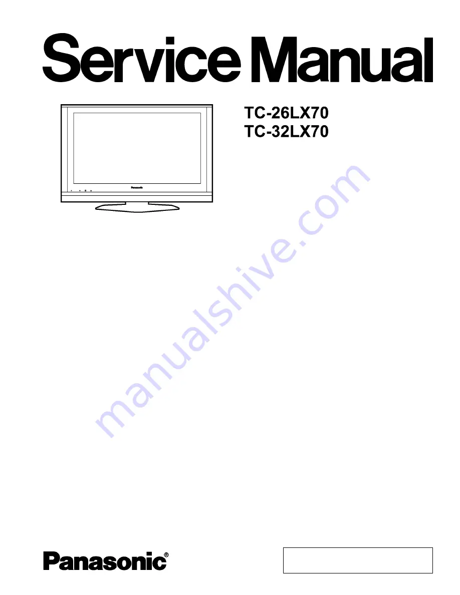 Panasonic Viera TC-26LX70 Service Manual Download Page 1