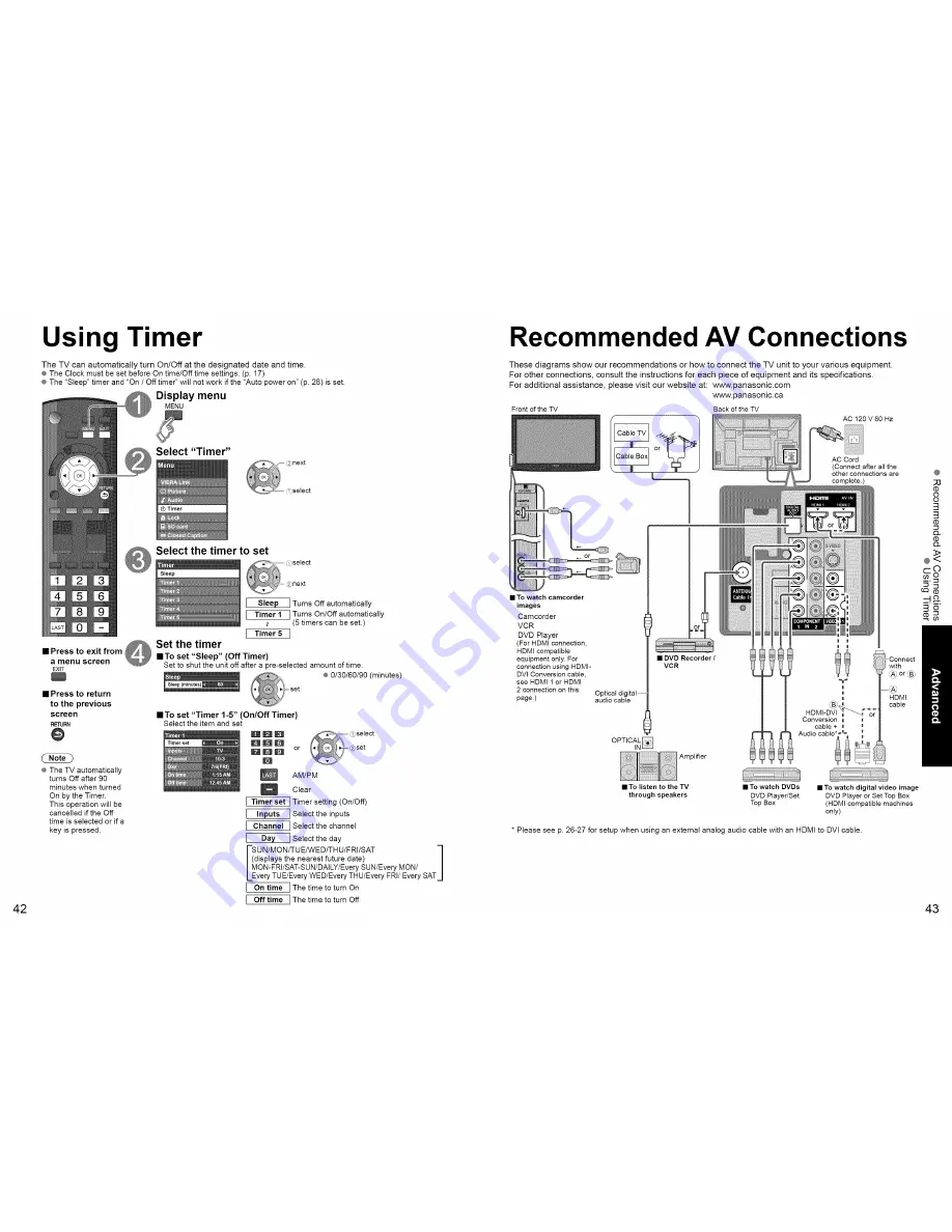 Panasonic Viera TC-P42S1 Скачать руководство пользователя страница 22