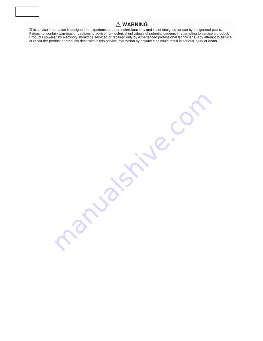 Panasonic Viera TX-20LA60F Service Manual Download Page 2