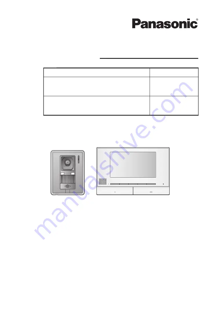 Panasonic VL-SV72 Operating Instructions Manual Download Page 1