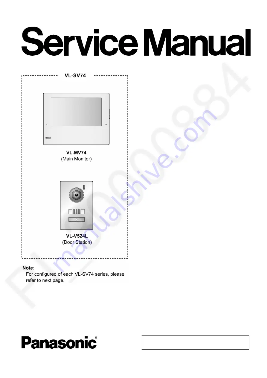 Panasonic VL-SV74BX Service Manual Download Page 1