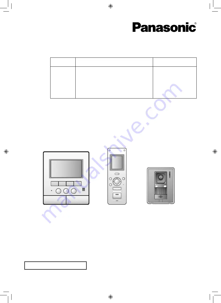 Panasonic VL-SW251BX Operating Instructions Manual Download Page 1