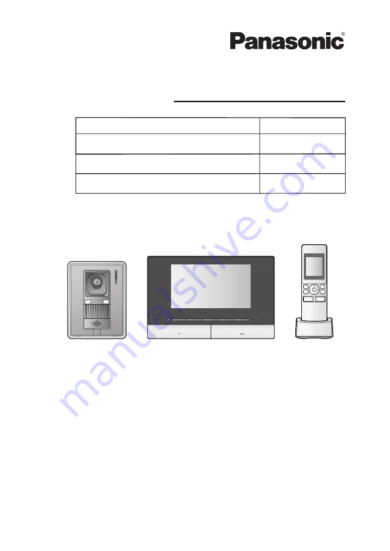 Panasonic VL-SWD272 Скачать руководство пользователя страница 1