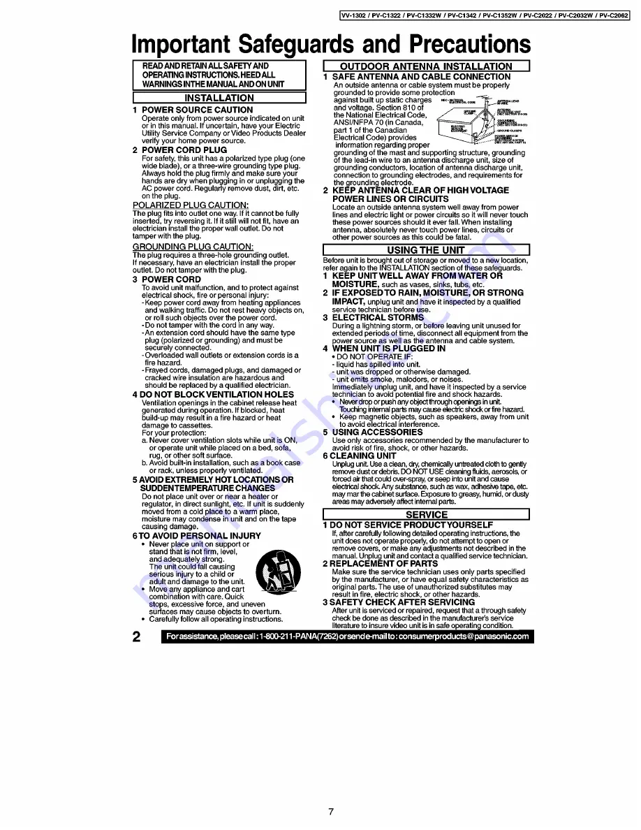 Panasonic VV-1302 Service Manual Download Page 7