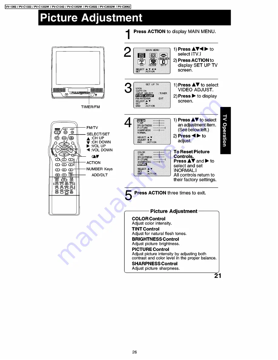 Panasonic VV-1302 Скачать руководство пользователя страница 26