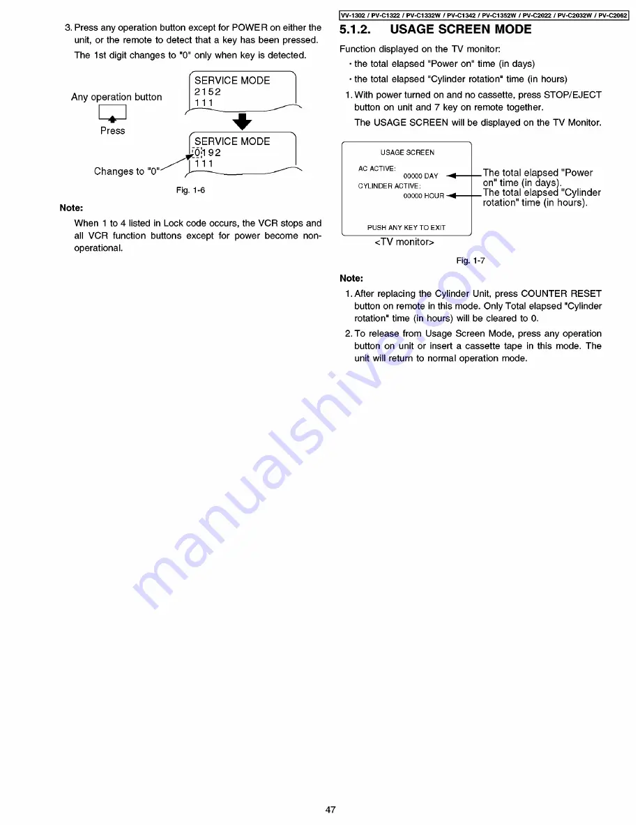 Panasonic VV-1302 Service Manual Download Page 47