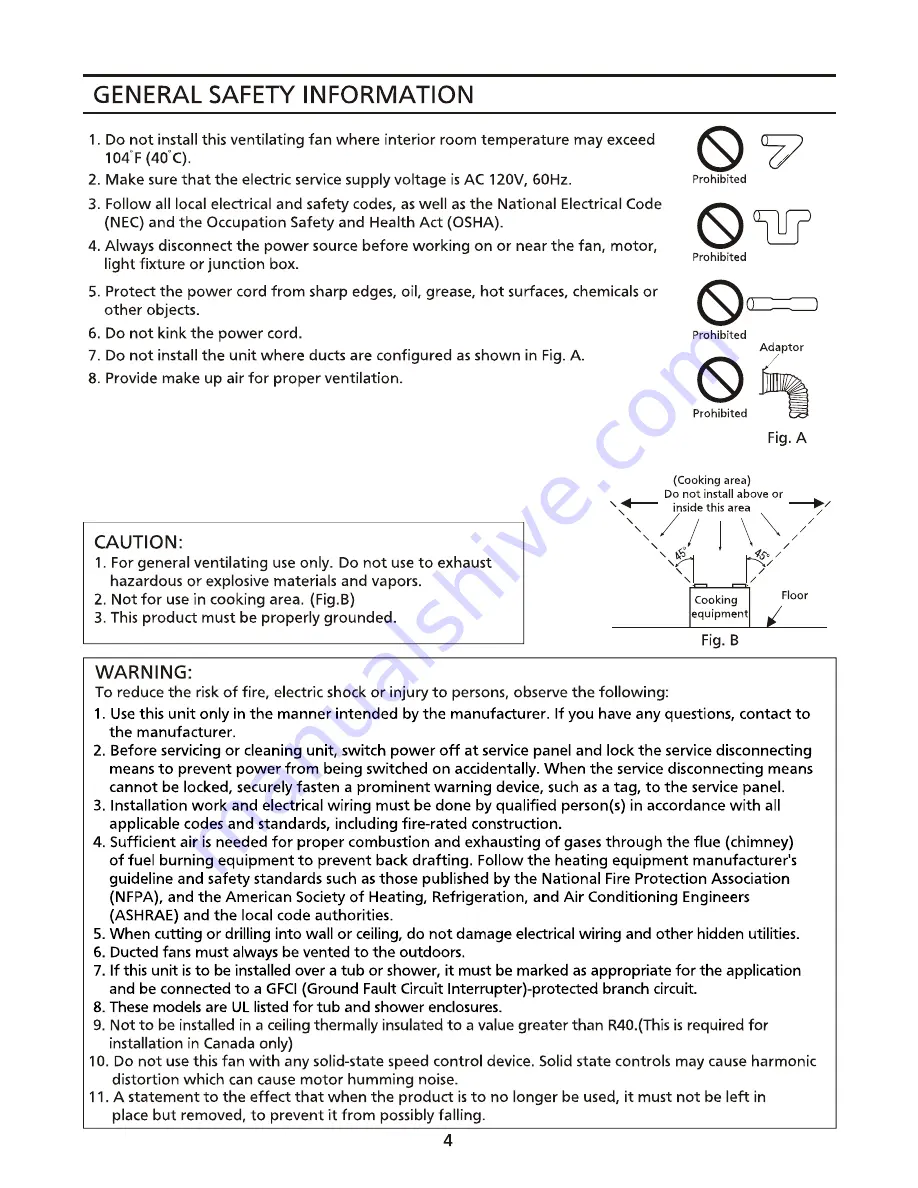 Panasonic WhisperGreen FV-13VKM3 Installation Instructions Manual Download Page 4