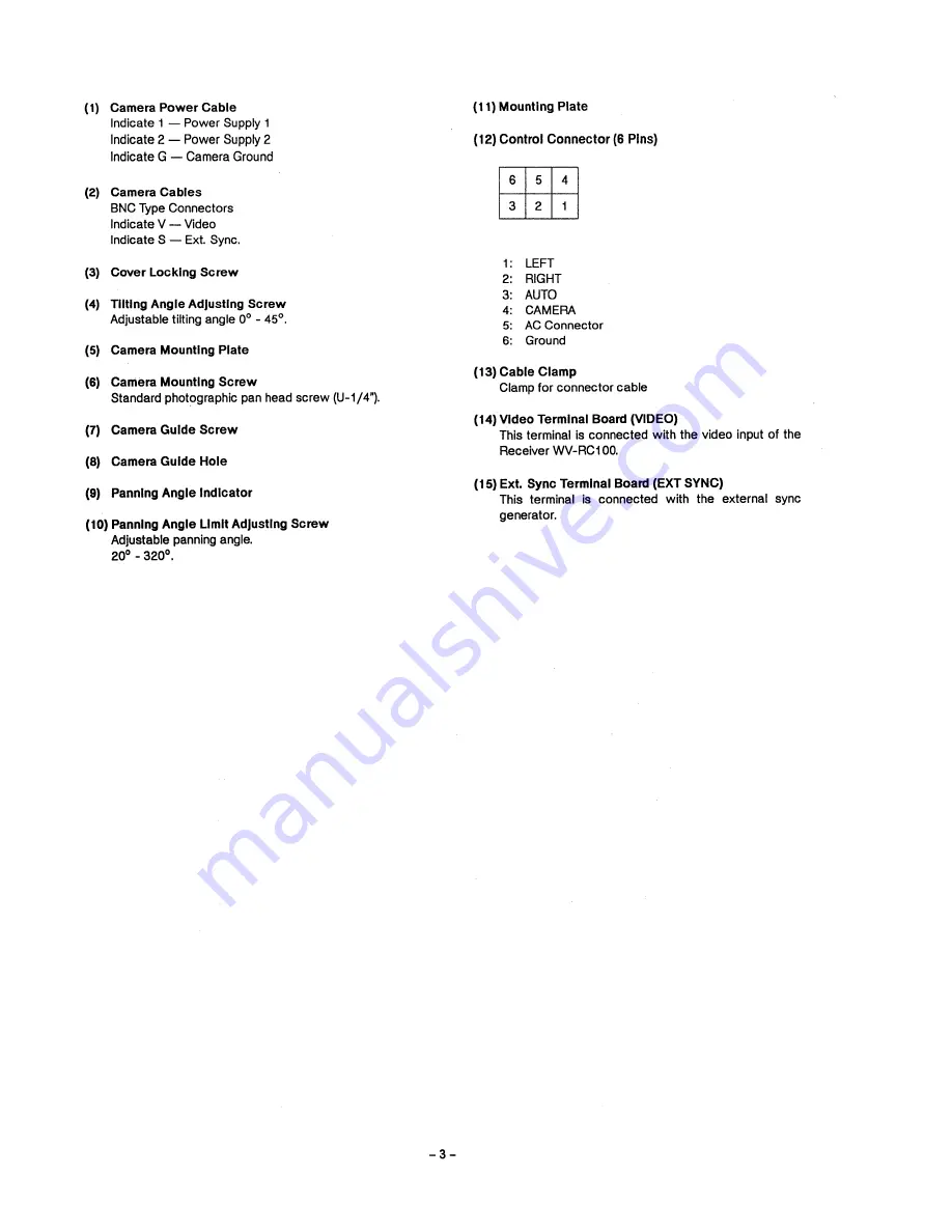 Panasonic WV7220D - CCTV ACCESSORIES Operating Instrctions Download Page 4