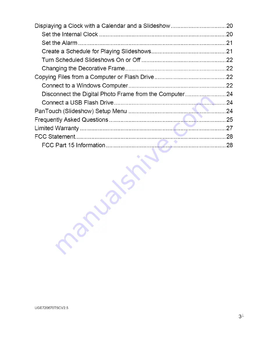 Pandigital PAN7001W User Manual Download Page 3