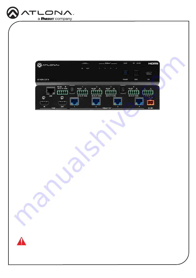 Panduit ATLONA AT-HDR-CAT-4 Installation Manual Download Page 1
