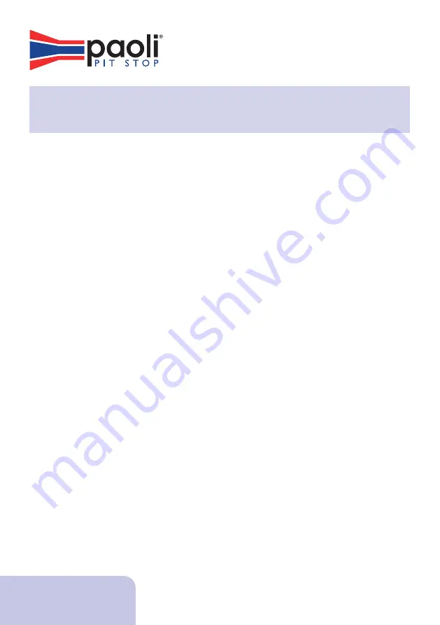 Paoli F1 Operating And Maintenance Manual Download Page 12