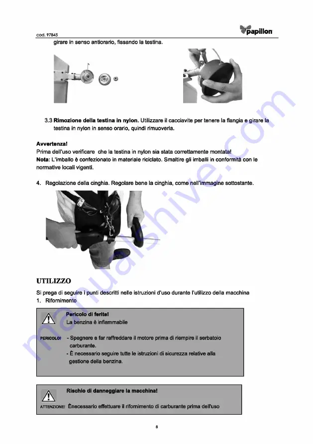 PAPILLON MULTICUTTER 33N Instruction Manual Download Page 8