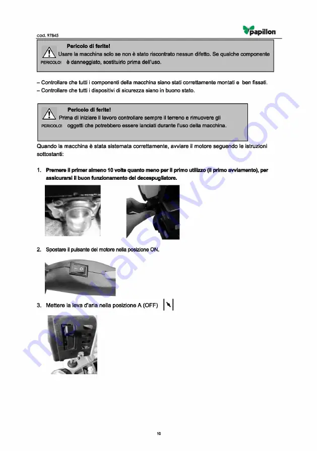 PAPILLON MULTICUTTER 33N Instruction Manual Download Page 10