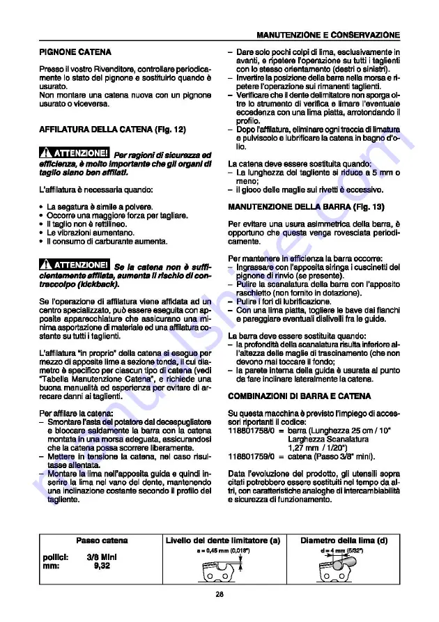 PAPILLON MULTICUTTER 33N Instruction Manual Download Page 28