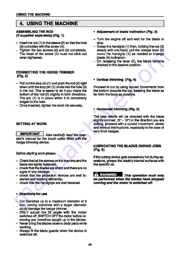 PAPILLON MULTICUTTER 33N Instruction Manual Download Page 46