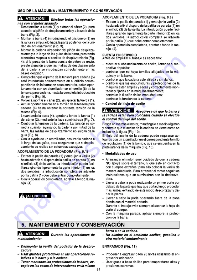 PAPILLON MULTICUTTER 33N Instruction Manual Download Page 81