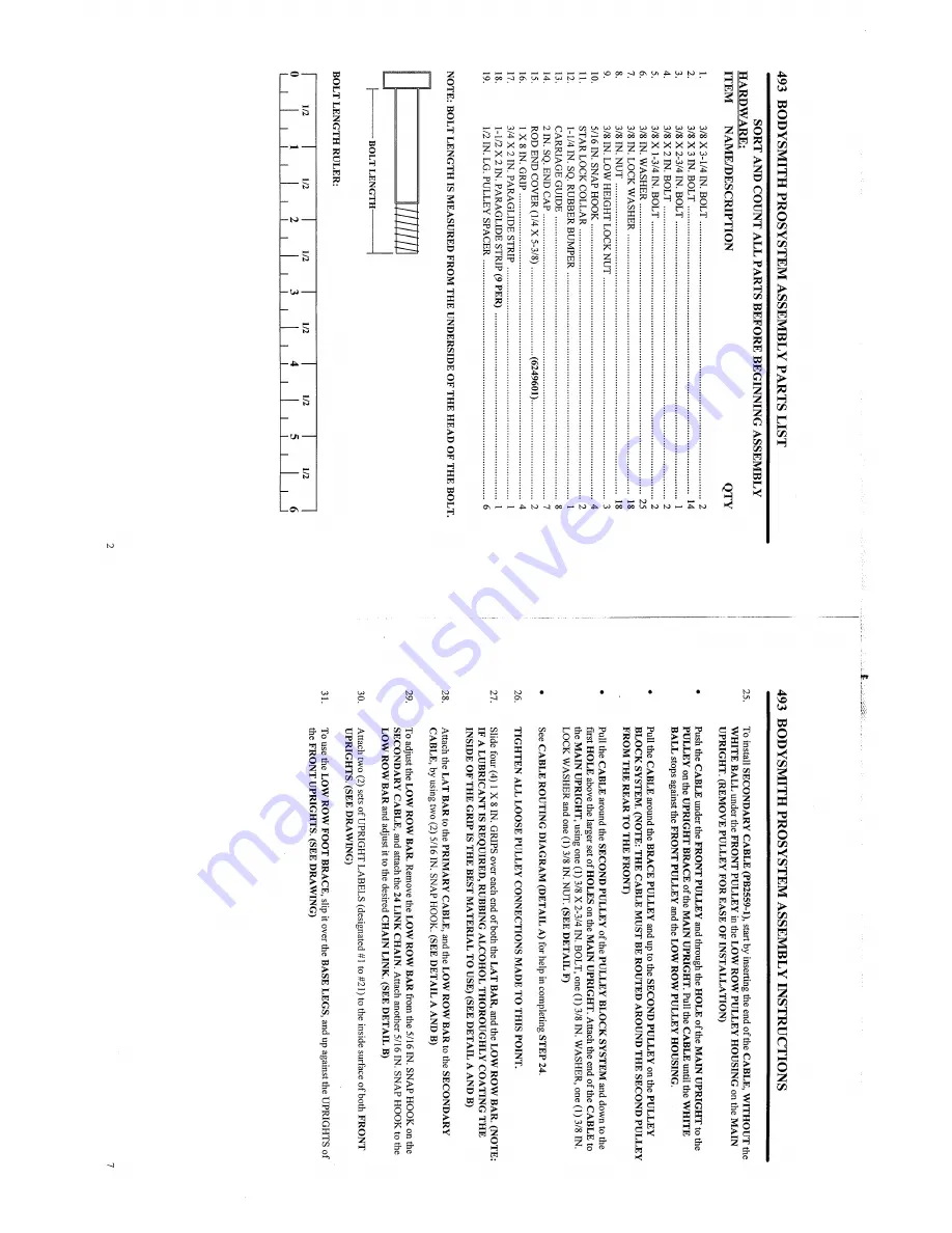 ParaBody 493 Assembly Instruction Sheet Download Page 2