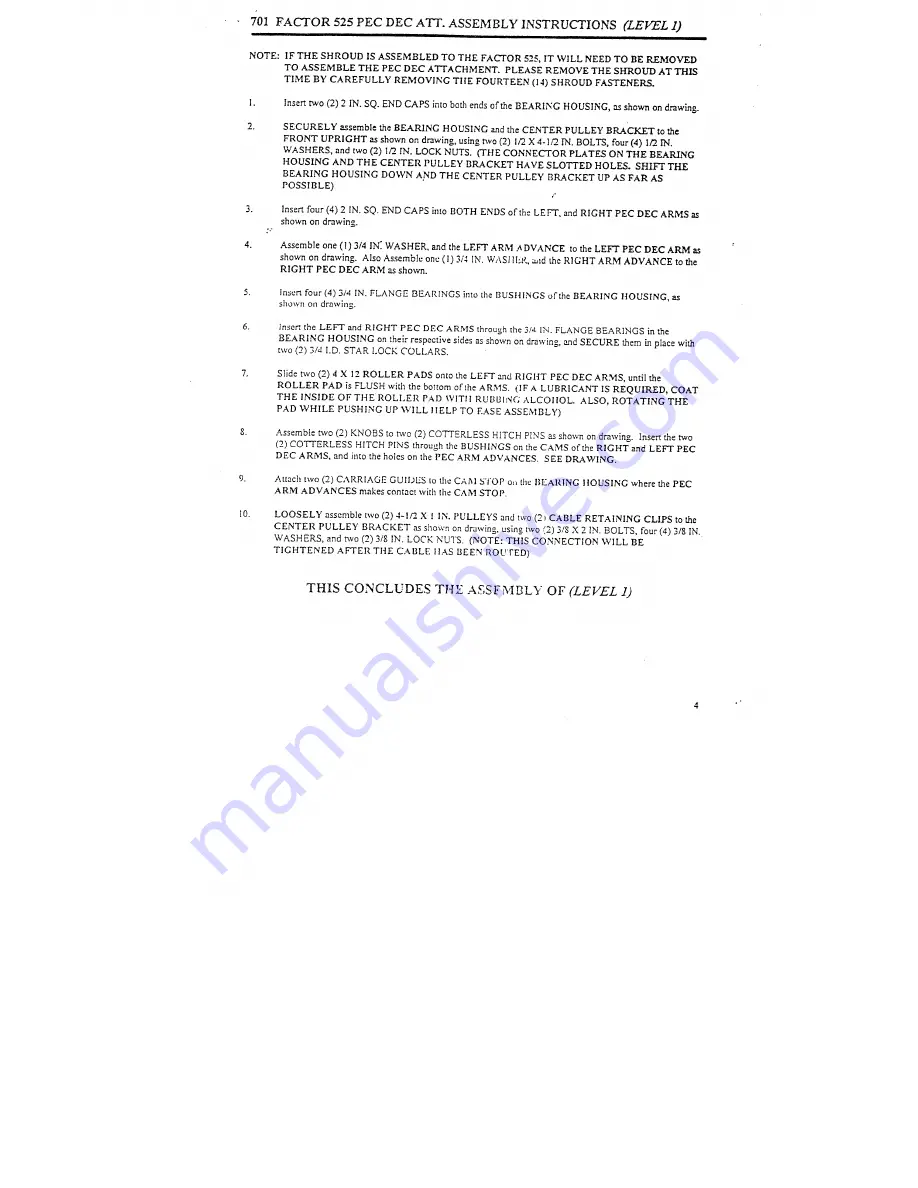 ParaBody 701 Product Assembly Instruction Sheets Download Page 6