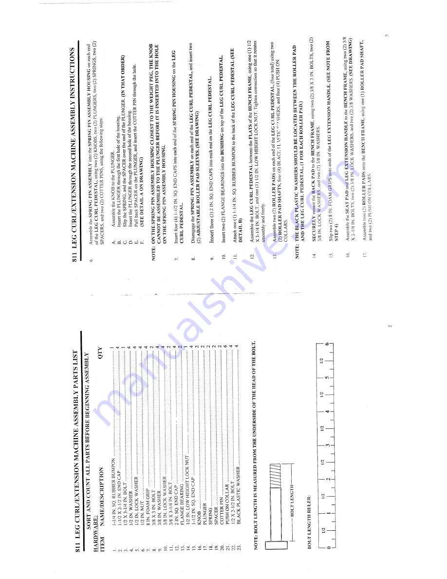 ParaBody 811 Assembly Instruction Sheet Download Page 2