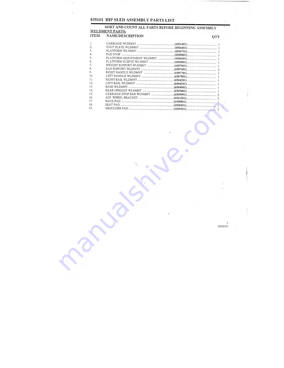 ParaBody 835101 Assembly Instruction Sheet Download Page 3