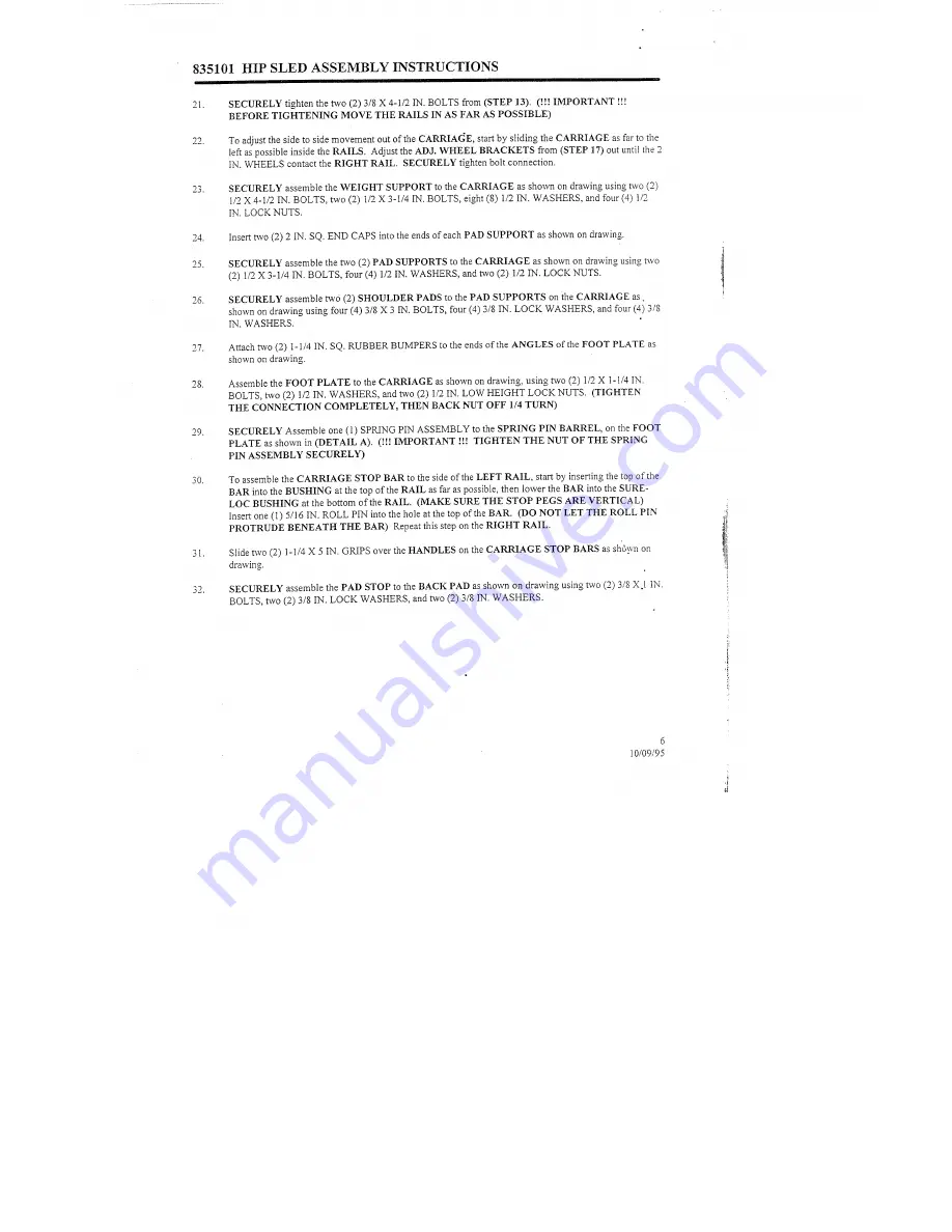 ParaBody 835101 Assembly Instruction Sheet Download Page 6