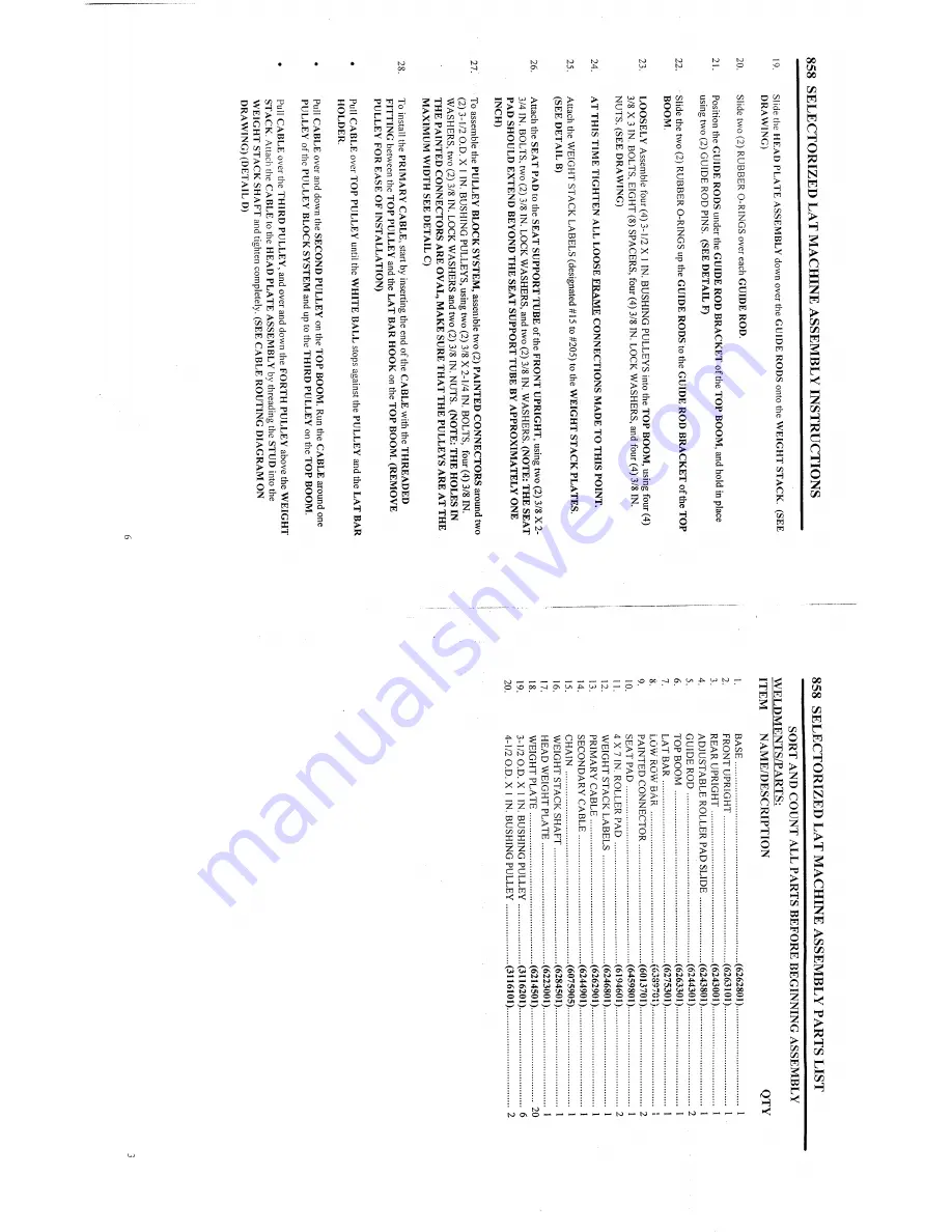 ParaBody 858 Assembly Instruction Sheet Download Page 3