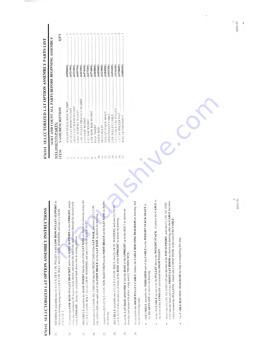 ParaBody 876101 Assembly Instruction Sheet Download Page 3