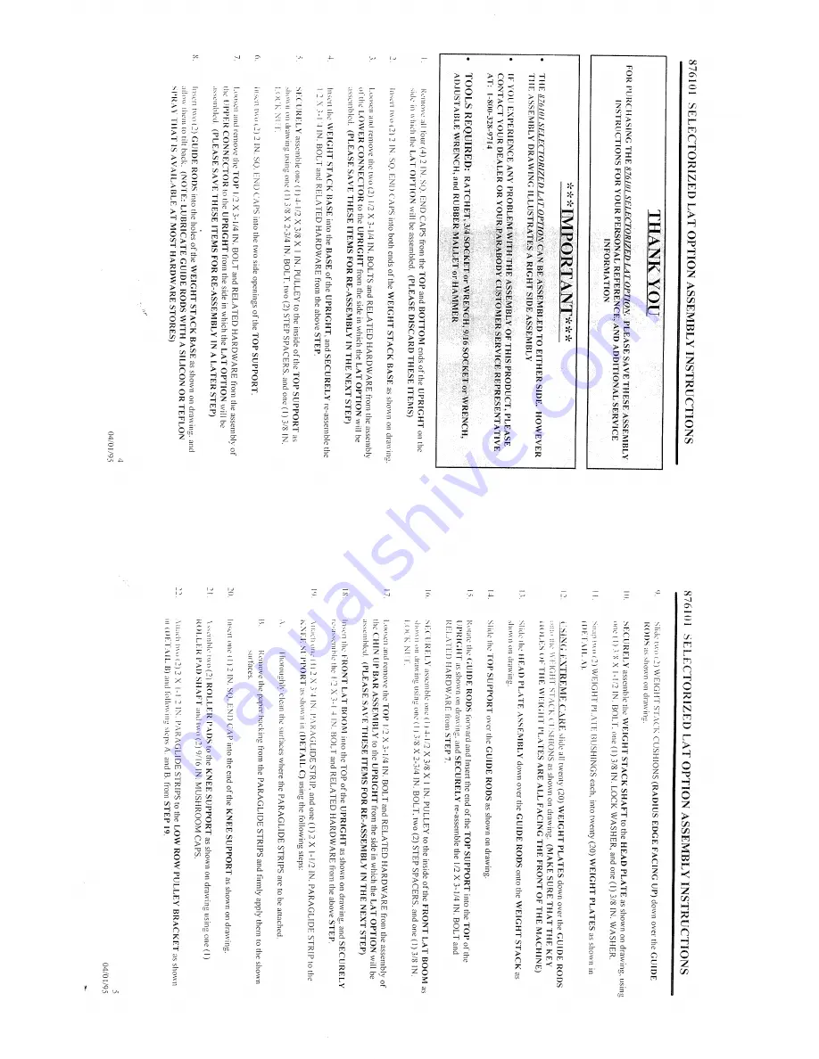 ParaBody 876101 Assembly Instruction Sheet Download Page 4