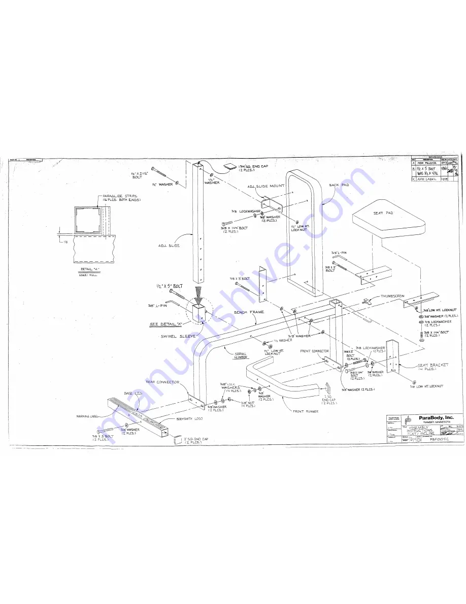 ParaBody PBF005C Product Assembly Instruction Sheets Download Page 3