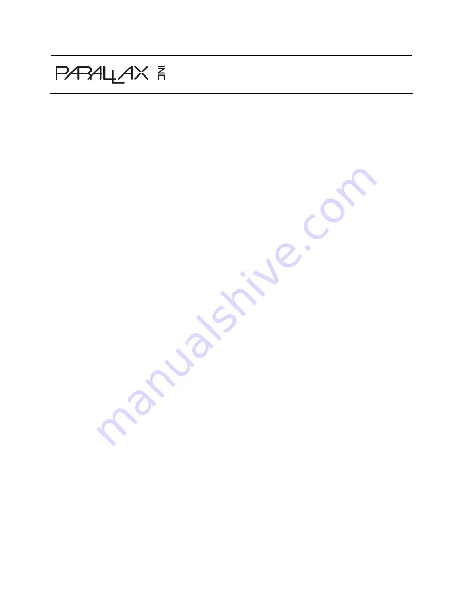 Parallax 29158 Manual Download Page 1