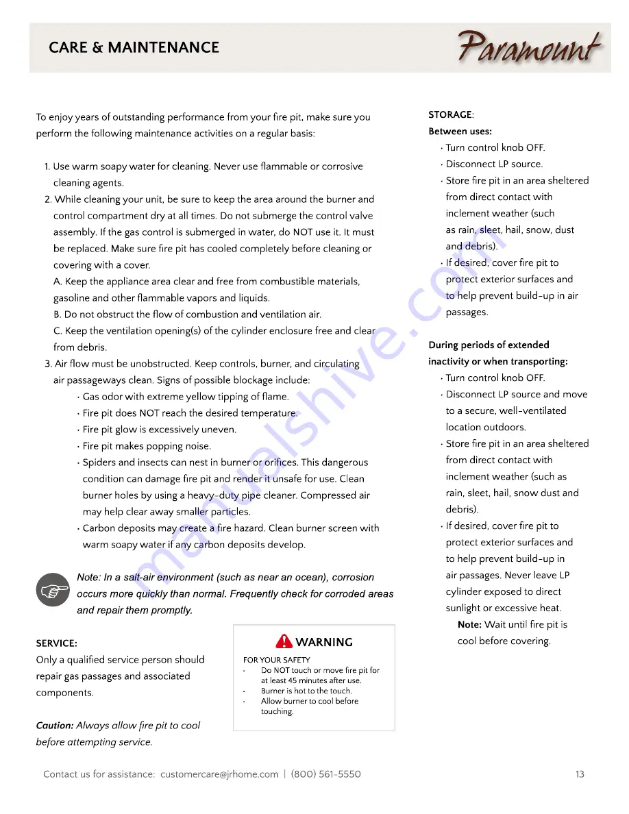 Paramount Fitness FR1010-T-72H Instructions And Owner'S Manual Download Page 13