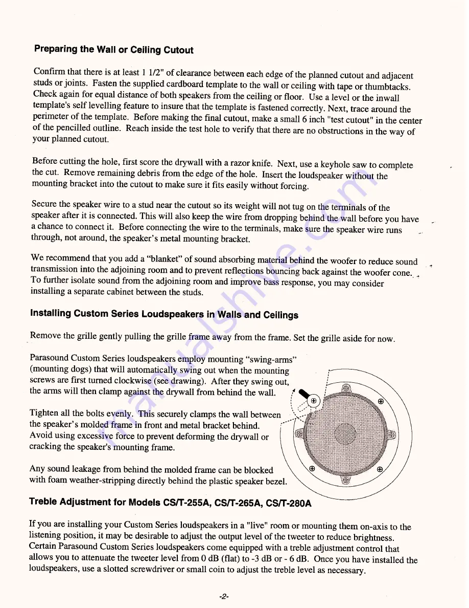 Parasound CS/T-255A Owner'S Manual Download Page 2