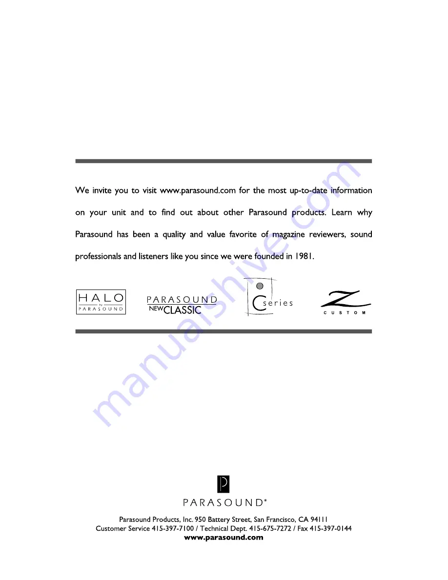 Parasound Zhd Owner'S Manual Download Page 12