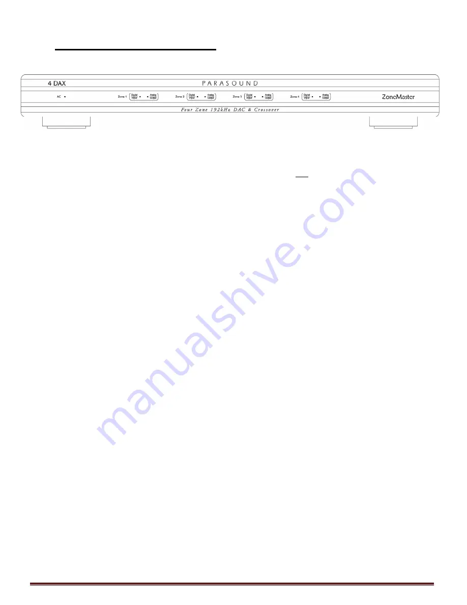 Parasound ZoneMaster 4 DAX Owner'S Manual Download Page 11