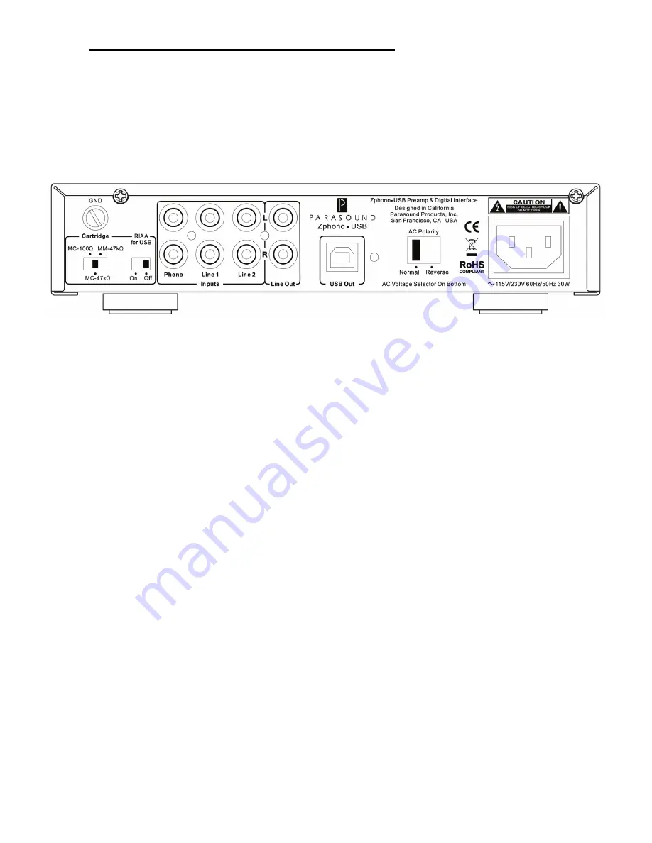 Parasound Zphono-USB Скачать руководство пользователя страница 6