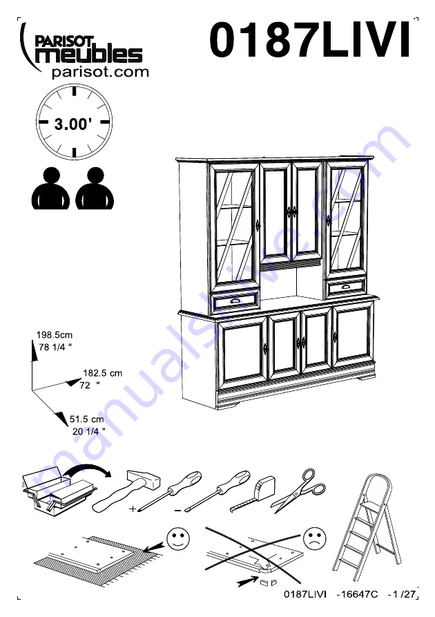 Parisot Meubles 0187LIVI Assembly Manual Download Page 1