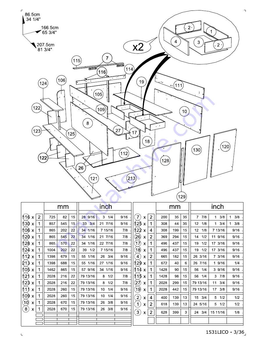 PARISOT 1531LICO Assembly Instructions Manual Download Page 3