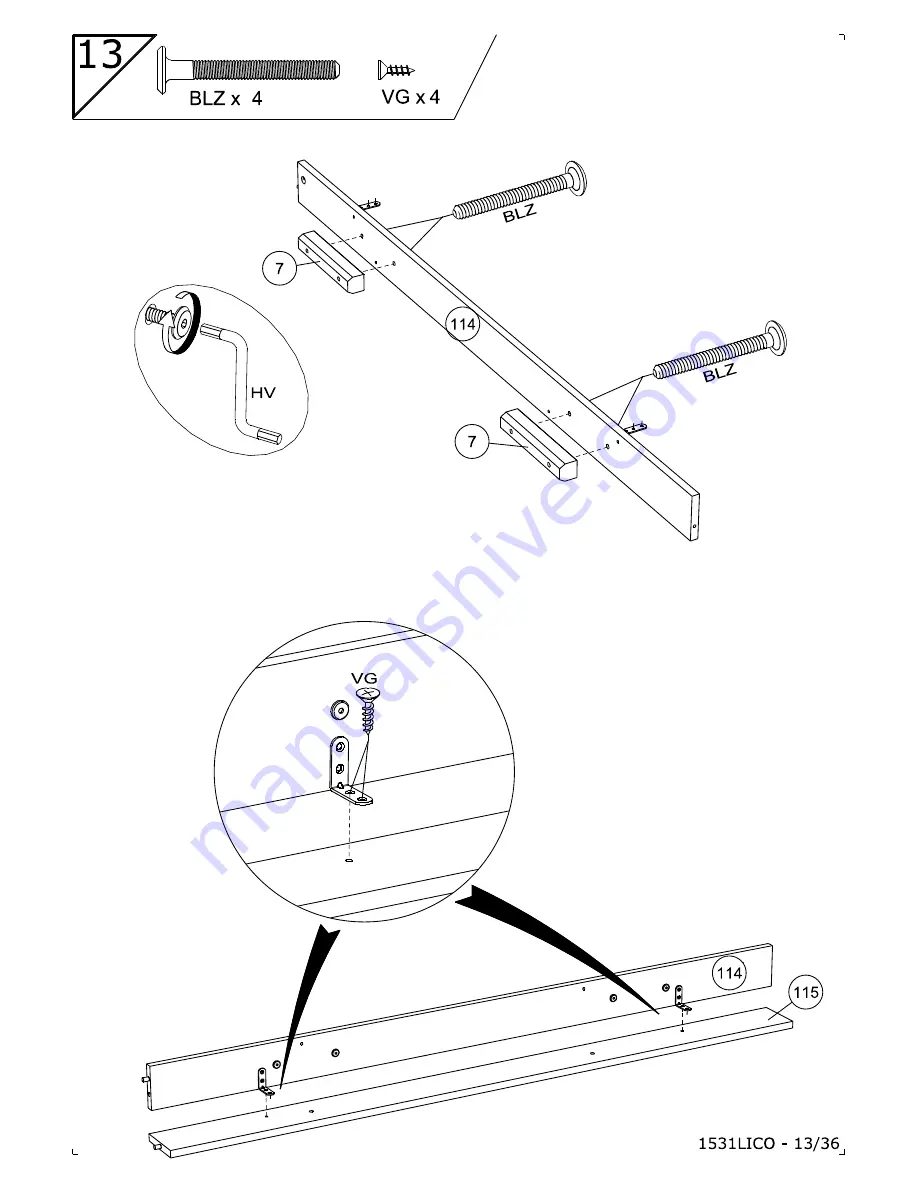 PARISOT 1531LICO Assembly Instructions Manual Download Page 13