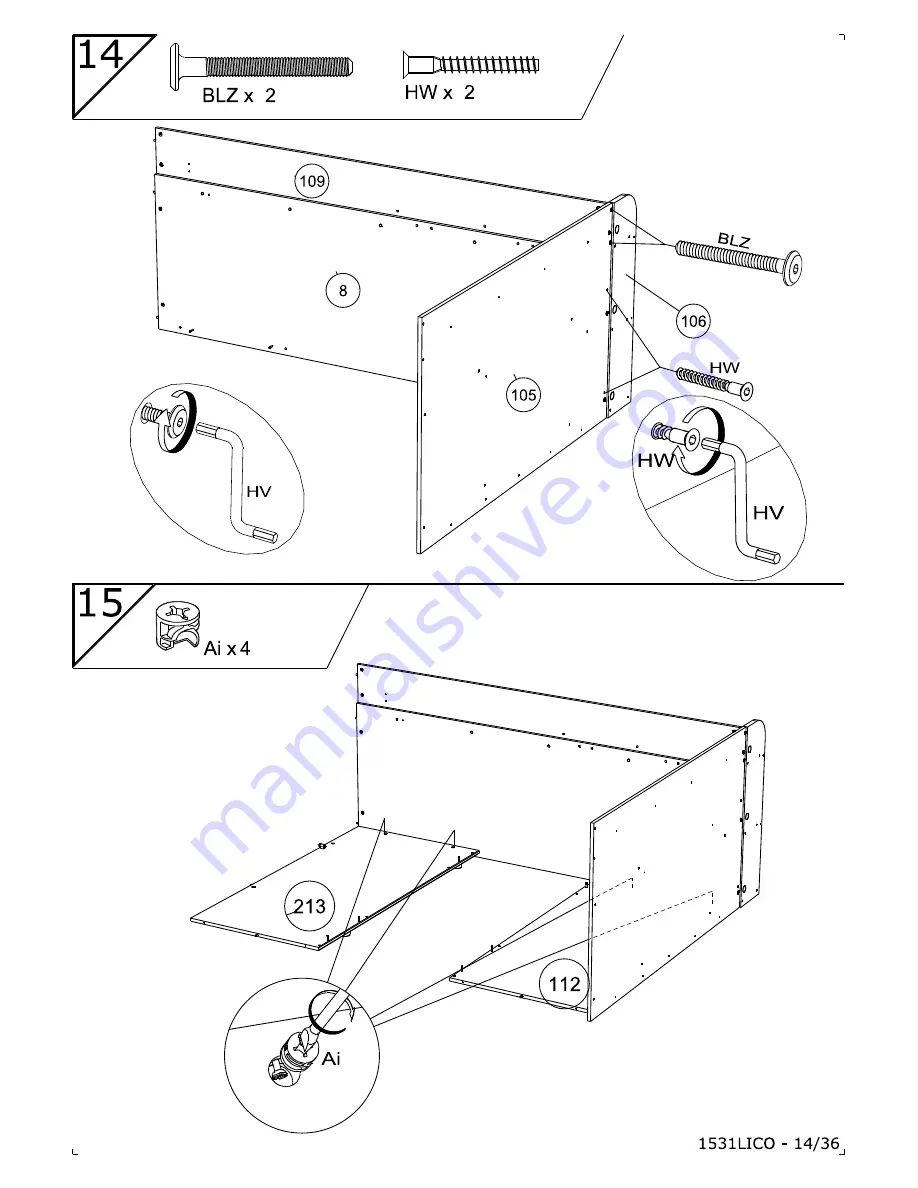 PARISOT 1531LICO Assembly Instructions Manual Download Page 14