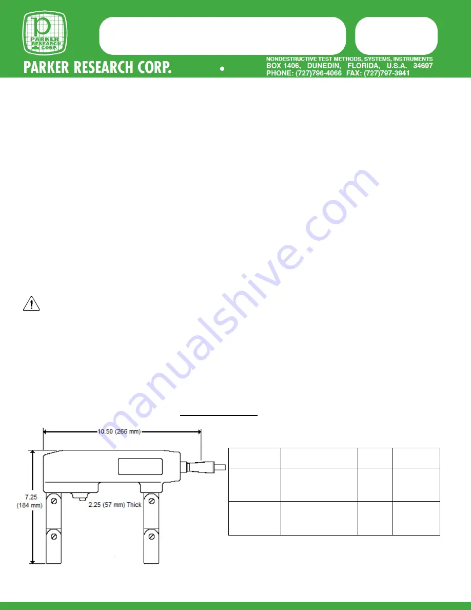 Parker Research Corp B300-MR Series Скачать руководство пользователя страница 1