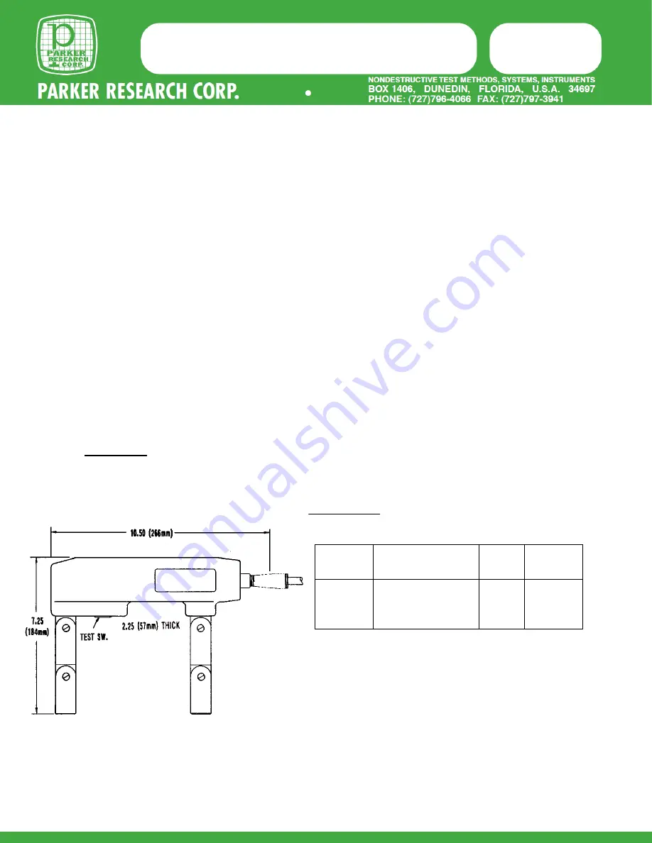 Parker Research Corp B300UF Скачать руководство пользователя страница 1