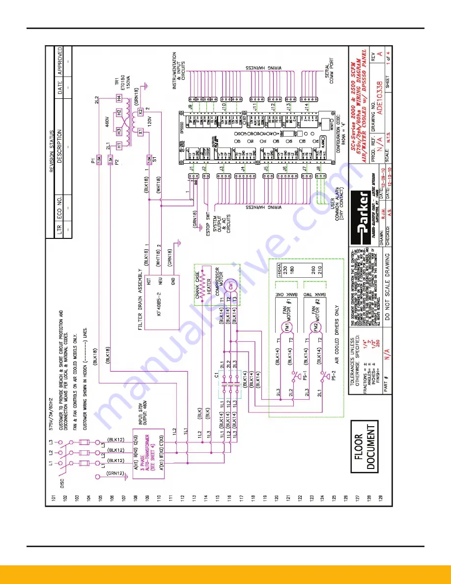 Parker Airtek Smart Cycle Plus SCP1200 User Manual Download Page 69