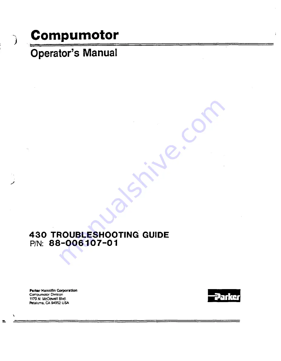 Parker Compumotor 430 User Manual Download Page 3