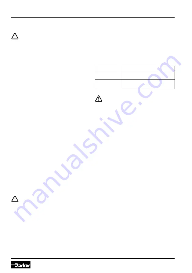 Parker D31FBxEE Series Operating Instructions Manual Download Page 16