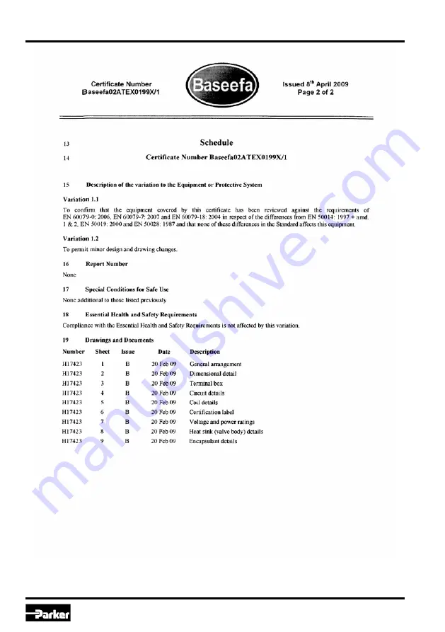 Parker D31FBxEE Series Operating Instructions Manual Download Page 30