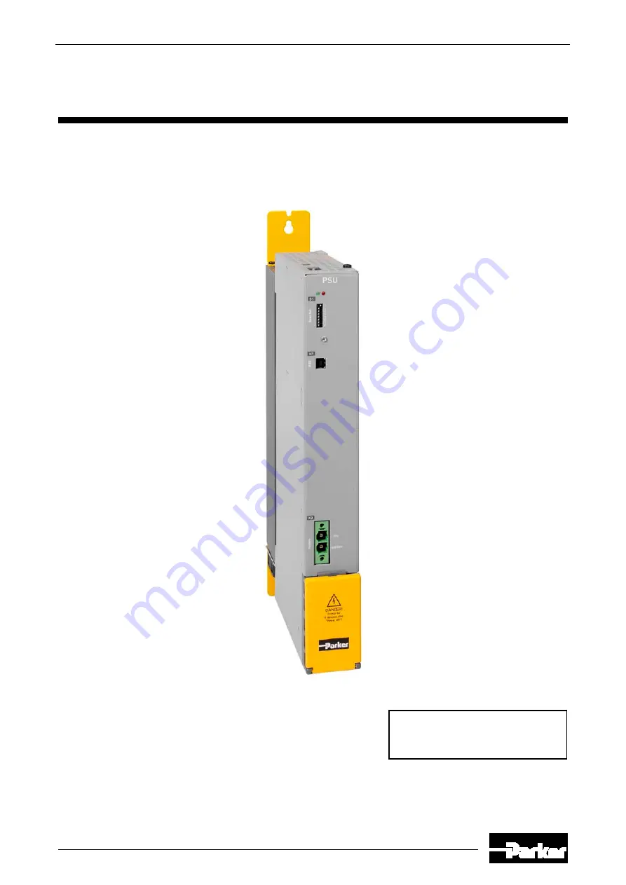 Parker PSUP Series Скачать руководство пользователя страница 1