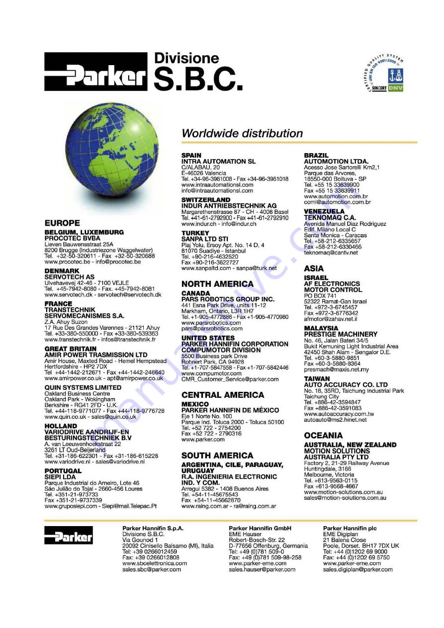 Parker SPD 16 User Manual Download Page 110