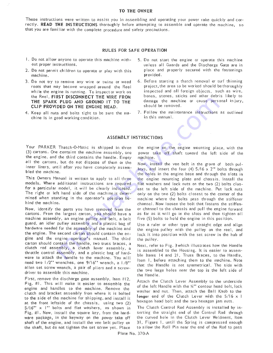 Parker Thatch-o-matic PR-7819-F Instructions Manual Download Page 2