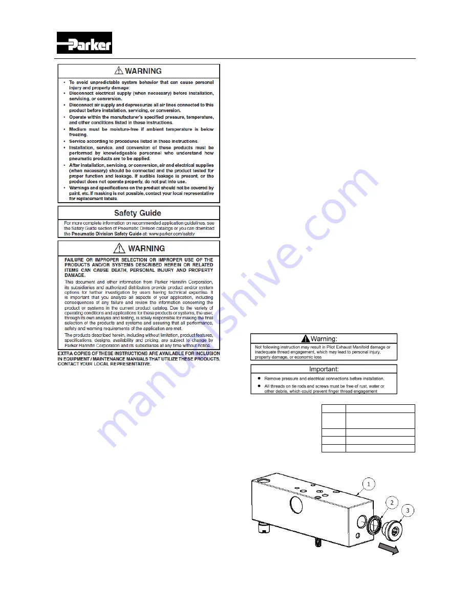 Parker V758P Instruction And Installation Sheet Download Page 1