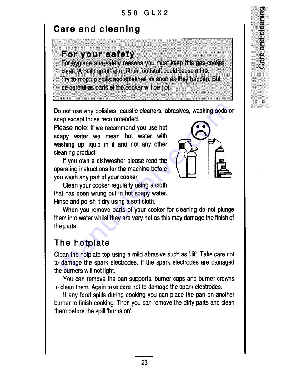 Parkinson Cowan 550 GLX 2 Owner'S Handbook Manual Download Page 23